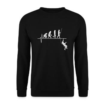 Klettern Evolution Geschenk - Unisex Pullover - Schwarz - Vorne - Alina (178cm) & Michal (187cm)