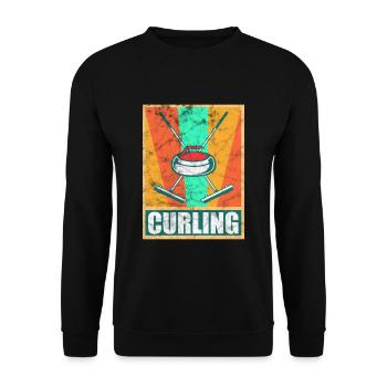 Curling Eisstockschießen Geschenk - Unisex Pullover - Schwarz - Vorne - Alina (178cm) & Michal (187cm)