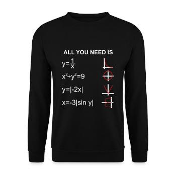 Mathematics love - Unisex Sweatshirt - black - Front - Alina (178cm) & Michal (187cm)