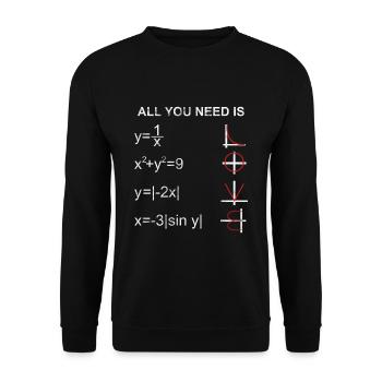 Mathematics calculation - Unisex Sweatshirt - black - Front - Alina (178cm) & Michal (187cm)