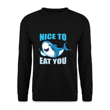 Shark shark - Unisex Sweatshirt - black - Front - Alina (178cm) & Michal (187cm)