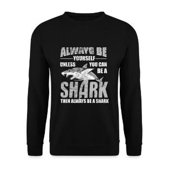 requin - Sweat-shirt Unisexe - noir - Devant - Alina (178cm) & Michal (187cm)