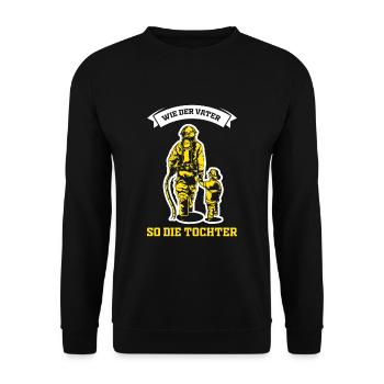 Feuerwehr Feuerwehrmann Vater und Tochter Geschenk - Unisex Pullover - Schwarz - Vorne - Alina (178cm) & Michal (187cm)