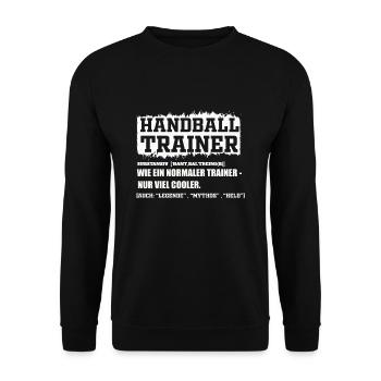 Handball Trainer - Unisex Pullover - Schwarz - Vorne - Alina (178cm) & Michal (187cm)