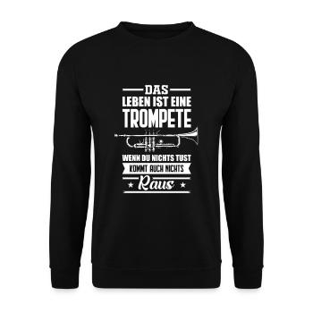 Trompette trompette cadeau - Sweat-shirt Unisexe - noir - Devant - Alina (178cm) & Michal (187cm)