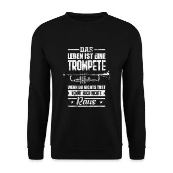 Trompeter Trompete lustiger Spruch Vintage - Unisex Pullover - Schwarz - Vorne - Alina (178cm) & Michal (187cm)