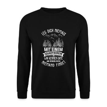 ATV Quad lustige Sprüche Geschenk - Unisex Pullover - Schwarz - Vorne - Alina (178cm) & Michal (187cm)