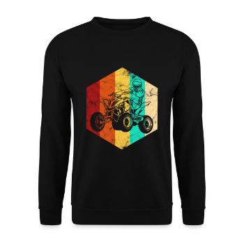 Quad ATV retro vintage - Sweat-shirt Unisexe - noir - Devant - Alina (178cm) & Michal (187cm)