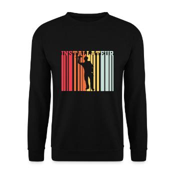 Installer Retro - Unisex Sweatshirt - black - Front - Alina (178cm) & Michal (187cm)