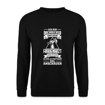 Cadeau de énonciations drôle couvreur - Sweat-shirt Unisexe - noir - Devant - Alina (178cm) & Michal (187cm)