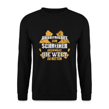 Tischler Schreiner Ausbildung Beruf Geschenk - Unisex Pullover - Schwarz - Vorne - Alina (178cm) & Michal (187cm)