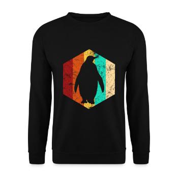 Penguin Penguins New Zealand Retro Gift - Sweat-shirt Unisexe - noir - Devant - Alina (178cm) & Michal (187cm)
