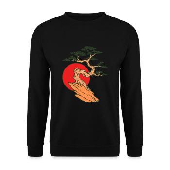 Bonsai tree Japanese art - Unisex Sweatshirt - black - Front - Alina (178cm) & Michal (187cm)