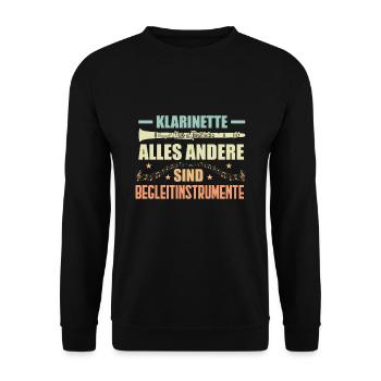Instrument à vent clarinette - Sweat-shirt Unisexe - noir - Devant - Alina (178cm) & Michal (187cm)