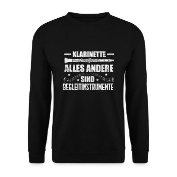 Klarinette - Unisex Pullover - Schwarz - Vorne - Alina (178cm) & Michal (187cm)