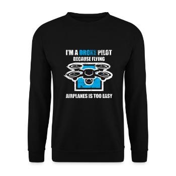 Drone fly fly gift - Sweat-shirt Unisexe - noir - Devant - Alina (178cm) & Michal (187cm)