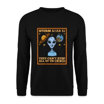 Alien UFO - Unisex Sweatshirt - black - Front - Alina (178cm) & Michal (187cm)