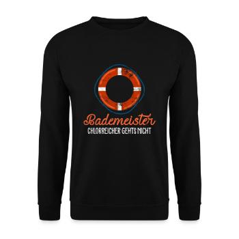 Bademeister - Lustige Sprüche - Unisex Pullover - Schwarz - Vorne - Alina (178cm) & Michal (187cm)