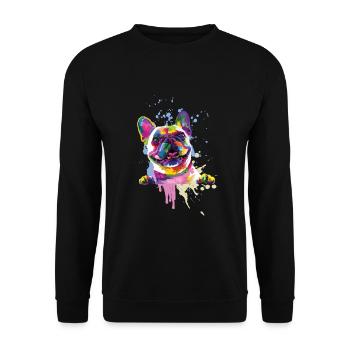 French Bulldog Bright Colors Gift - Unisex Sweatshirt - black - Front - Alina (178cm) & Michal (187cm)