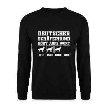 Chien de berger allemand promener - Sweat-shirt Unisexe - noir - Devant - Alina (178cm) & Michal (187cm)