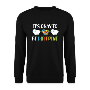 Autismus - Puzzle Schaf - Unisex Pullover - Schwarz - Vorne - Alina (178cm) & Michal (187cm)