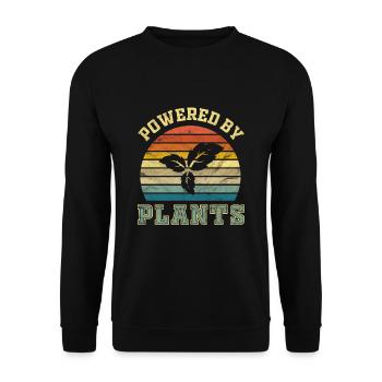 Vegan - Powered by plants - Unisex Pullover - Schwarz - Vorne - Alina (178cm) & Michal (187cm)