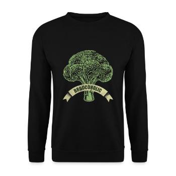 Vegan - broccoli vegetables - Unisex Sweatshirt - black - Front - Alina (178cm) & Michal (187cm)