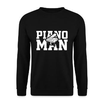 Piano Man - Musik Musiker - Unisex Pullover - Schwarz - Vorne - Alina (178cm) & Michal (187cm)