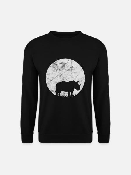Breitmaulnashorn weißes Nashorn Mond Mondlicht - Unisex Pullover - Schwarz