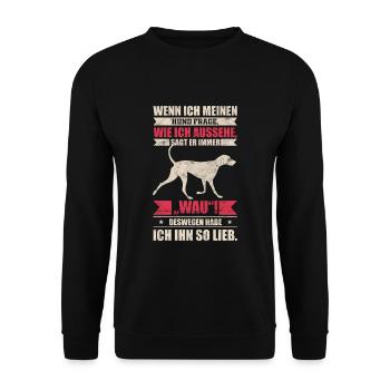 Hund Hunde witziger Spruch - Unisex Pullover - Schwarz - Vorne - Alina (178cm) & Michal (187cm)