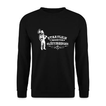 Schornsteinfeger Handwerker Handwerk Geschenk - Unisex Pullover - Schwarz - Vorne - Alina (178cm) & Michal (187cm)