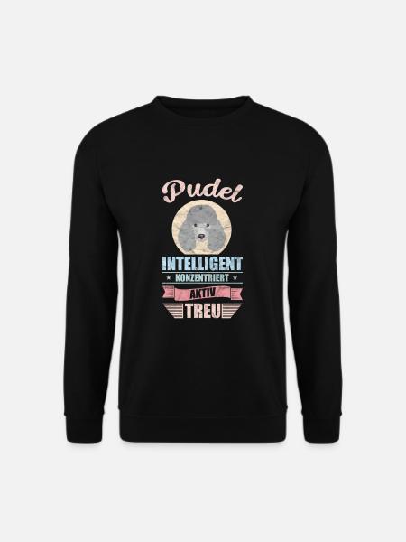 Hund Pudel Witz Lustig Tier Geschenkidee - Unisex Pullover - Schwarz