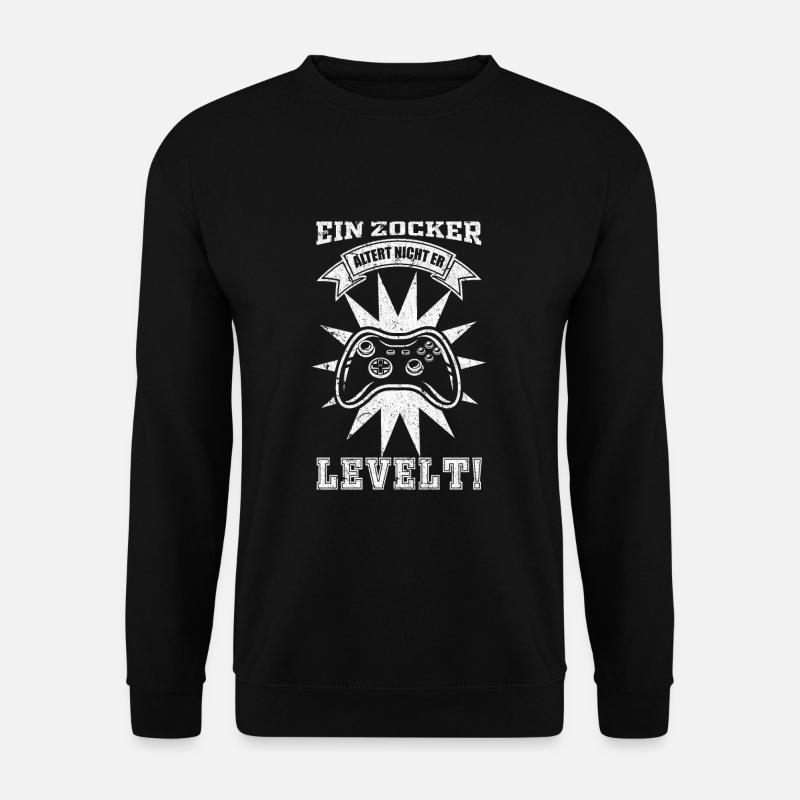 Gamer - Ein Zocker altert nicht er levelt! - Unisex Pullover - Schwarz