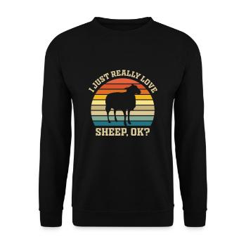 Schaf - Hirte Schäfer Geschenkidee - Unisex Pullover - Schwarz - Vorne - Alina (178cm) & Michal (187cm)