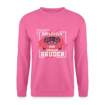 Großer Bruder - Aufleveln zum großen Bruder - Unisex Pullover - Pink - Vorne