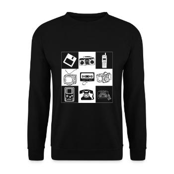 90er Jahre - Unisex Pullover - Schwarz - Vorne - Alina (178cm) & Michal (187cm)