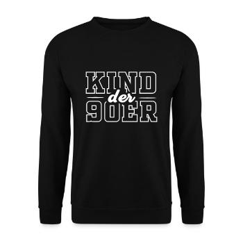 90er Jahre Neunziger Kind der 90er Geschenk - Unisex Pullover - Schwarz - Vorne - Alina (178cm) & Michal (187cm)
