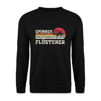 Spinne - Spinnen Flüsterer - Unisex Pullover - Schwarz - Vorne - Alina (178cm) & Michal (187cm)