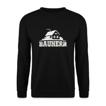 Bauherr Hausbau Bauleiter - Unisex Pullover - Schwarz - Vorne - Alina (178cm) & Michal (187cm)