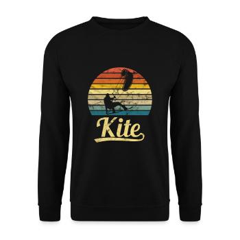 Kitesurfen - Kite Geschenkidee - Unisex Pullover - Schwarz - Vorne - Alina (178cm) & Michal (187cm)