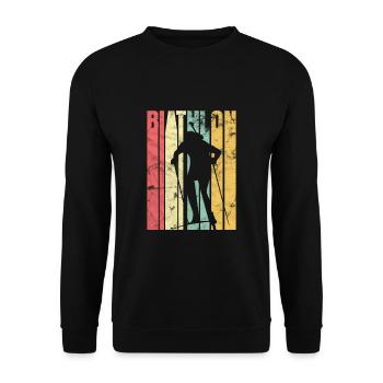 Biathlon Retro - Unisex Pullover - Schwarz - Vorne - Alina (178cm) & Michal (187cm)