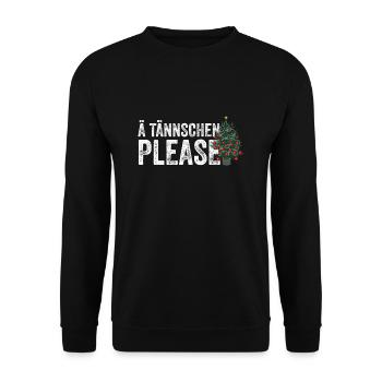 Denglisch - Ä Tännschen please - Unisex Pullover - Schwarz - Vorne - Alina (178cm) & Michal (187cm)