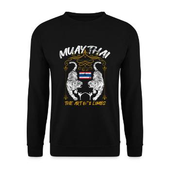 Muay Thai Thaiboxen Thailand - Unisex Pullover - Schwarz - Vorne - Alina (178cm) & Michal (187cm)