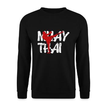 Muay Thai Kampfkunst - Unisex Pullover - Schwarz - Vorne - Alina (178cm) & Michal (187cm)