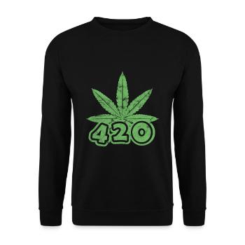 420 cannabis leaf - Unisex Sweatshirt - black - Front - Alina (178cm) & Michal (187cm)
