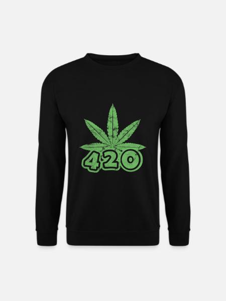 420 feuilles de cannabis - Sweat-shirt Unisexe - noir