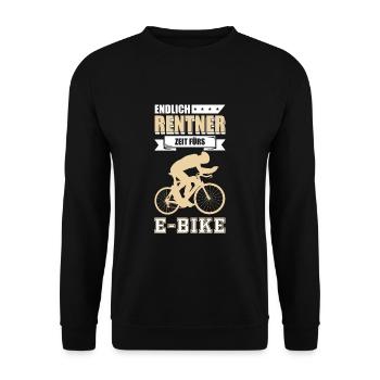 E-Biker & Rentner - Unisex Pullover - Schwarz - Vorne - Alina (178cm) & Michal (187cm)