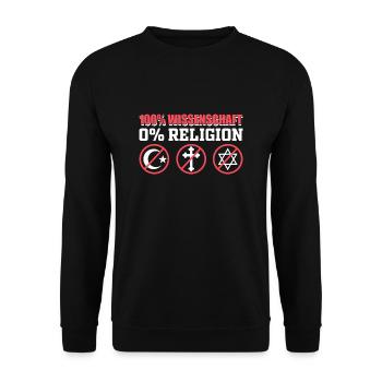 Atheist 100% Science 0% Religion - Unisex Sweatshirt - black - Front - Alina (178cm) & Michal (187cm)