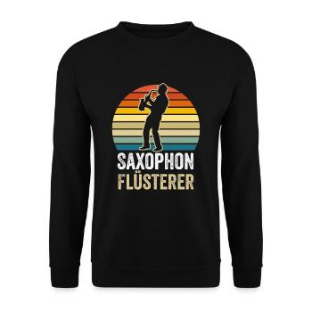 Saxophon Flüsterer - Unisex Pullover - Schwarz - Vorne - Alina (178cm) & Michal (187cm)