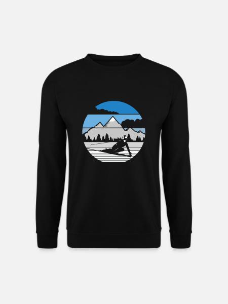 Ski Alpin Winter Berge Skifahren - Unisex Pullover - Schwarz